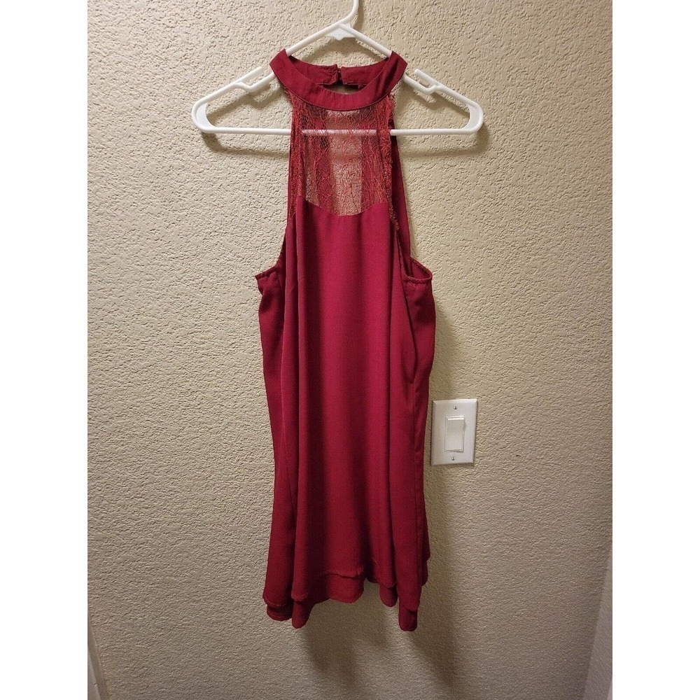 Lulus Exclusive Havana Club Wine Red Dress Size Small